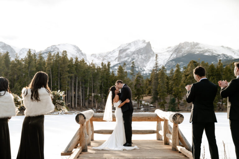 Wedding ceremony at Sprague Lake in Rocky Mountain National Park