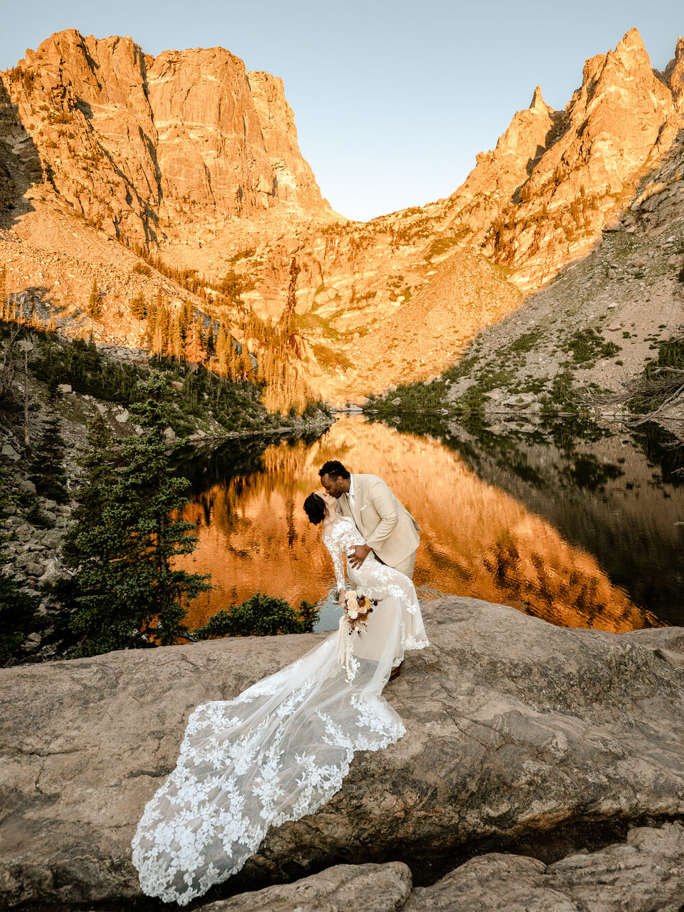 couple eloping in Rocky Mountain National Park in Colorado, photographed by Colorado elopement photographers Authentic Collective